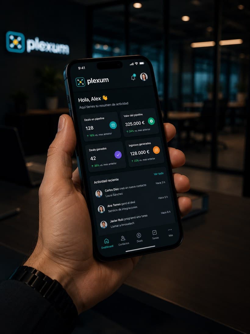 App Plexum en mode fosc