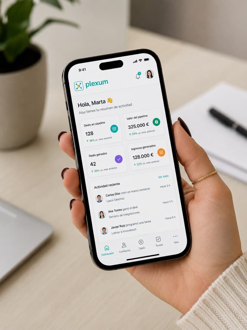 App Plexum en mode clar